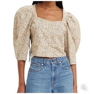 Levi’s NWT Levis Ellora Puff Sleeve Floral Blouse 3/4 Size XXL NWT